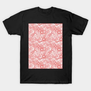 Trippy Red and Gray Spiral Pattern T-Shirt